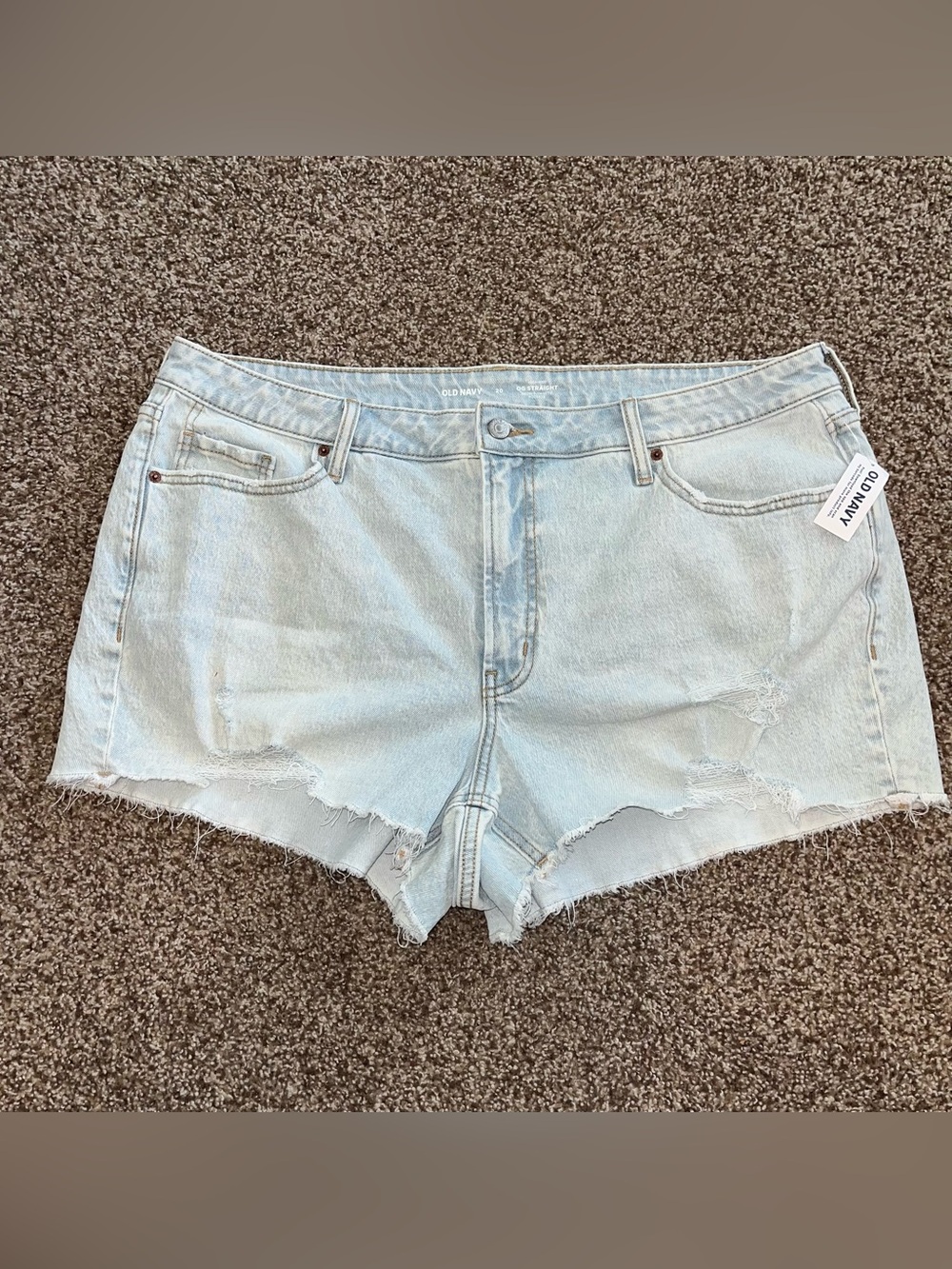 New with Tags! Old Navy Size 20 Light Wash Denim Distressed Cutoff Shorts